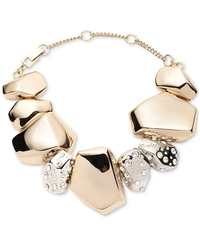 Givenchy Two-Tone Pave Nugget Statement Flex Bracelet