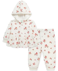 Little Me Baby Girls Garden Hoodie & Pants, 2 Piece Set
