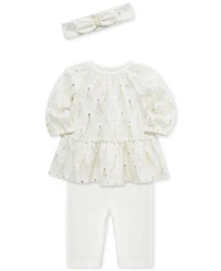 Little Me Baby Girls Cotton Trees Tunic, Headband & Leggings, 3 Piece Set