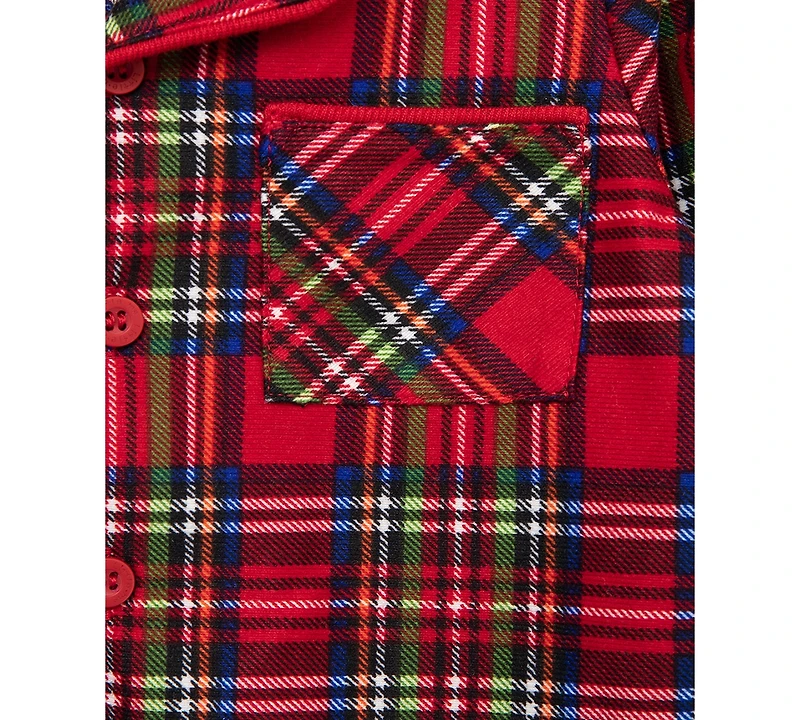 Little Me Baby Boys Plaid Coat-Style Pajama Top & Pants, 2 Piece Set