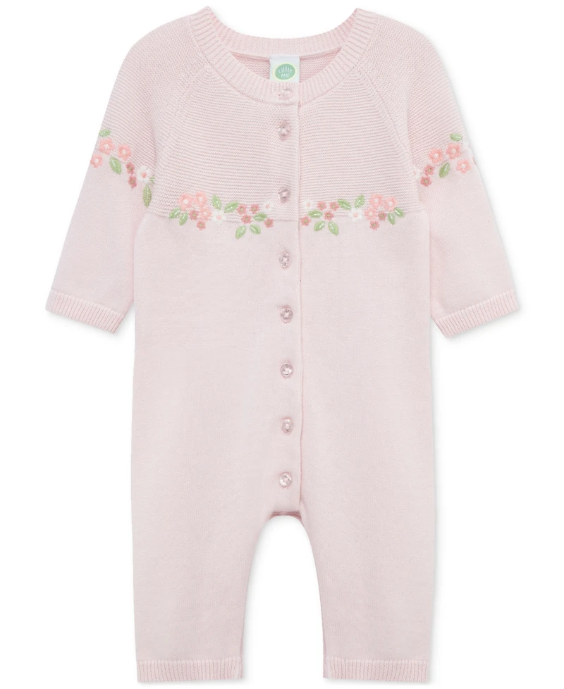 Little Me Baby Girls Cotton Garland Sweater Coverall