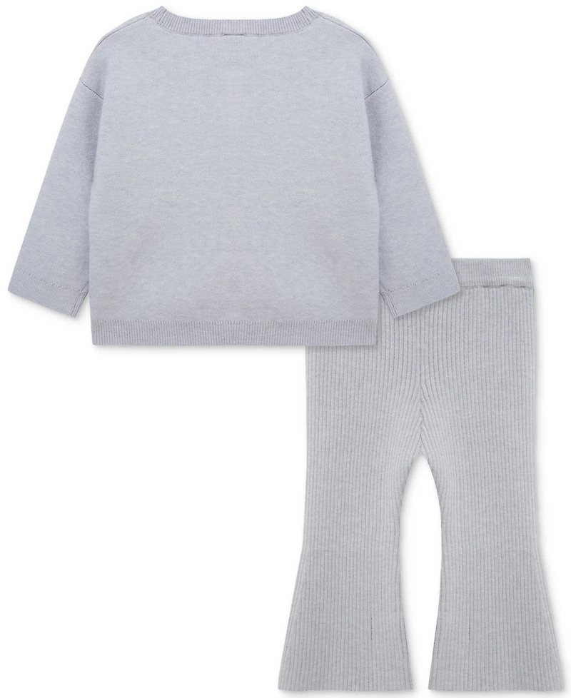 Little Me Baby Girls Bows Sweater & Pants, 2 Piece Set