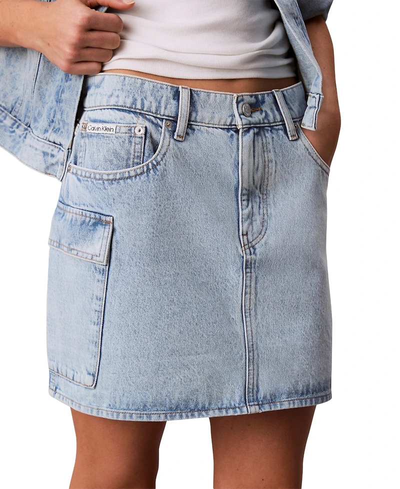 Calvin Klein Jeans Women's Denim Cargo Mini Skirt