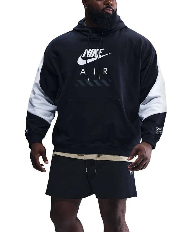 Nike Men's Air Fleece Roomy-Fit Logo-Print Hoodie