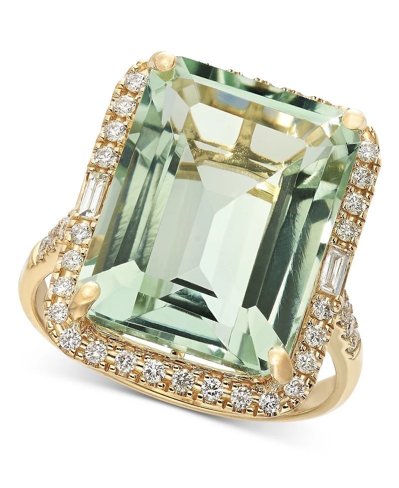 Effy Amethyst (10-3/4 ct. t.w.) & Diamond (3/8 Halo Ring 14k Gold (Also available Citrine, Green Quartz Black Onyx)