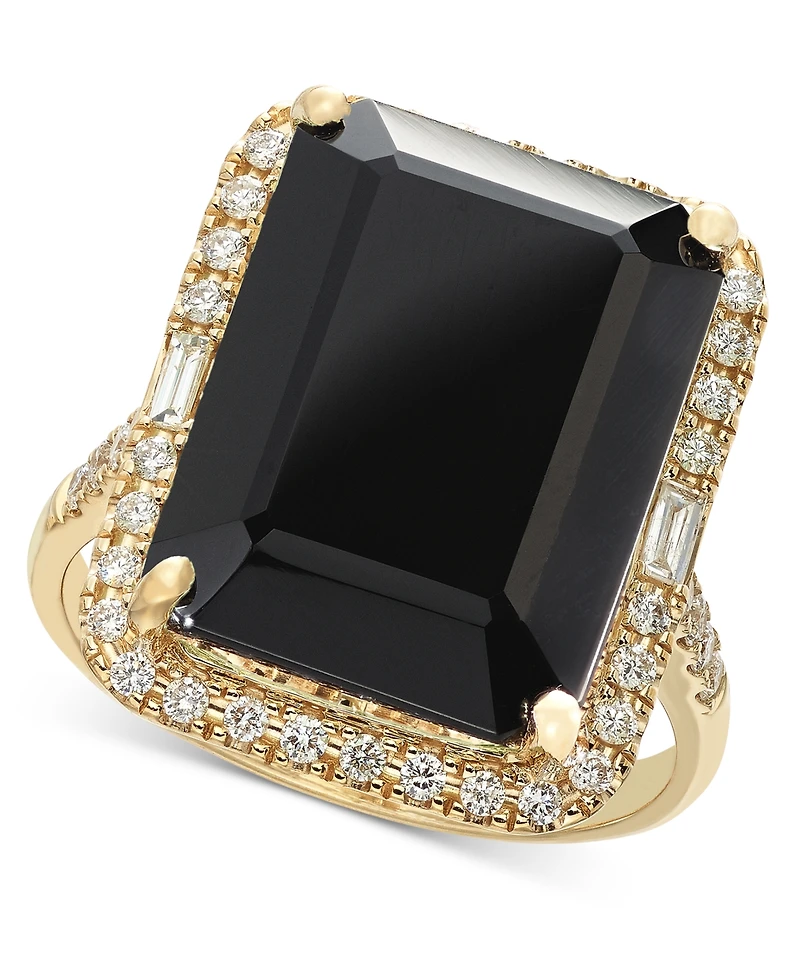 Effy Amethyst (10-3/4 ct. t.w.) & Diamond (3/8 Halo Ring 14k Gold (Also available Citrine, London Blue Topaz, Green Quartz Black Ony