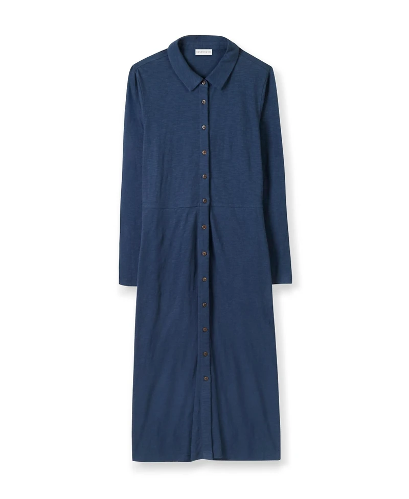 Celtic & Co. Women's Slub Jersey Shirt Midi Dress