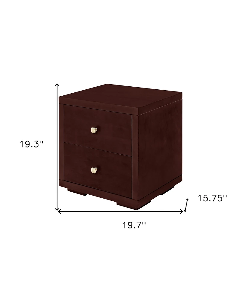 Wooden 2-Drawer Nightstand – Solid and Composite Wood Construction