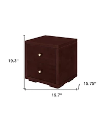 Wooden 2-Drawer Nightstand – Solid and Composite Wood Construction
