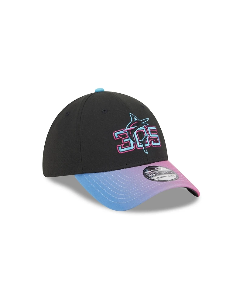 New Era Men's Black Miami Marlins 2025 City Connect 39THIRTY Flex Hat