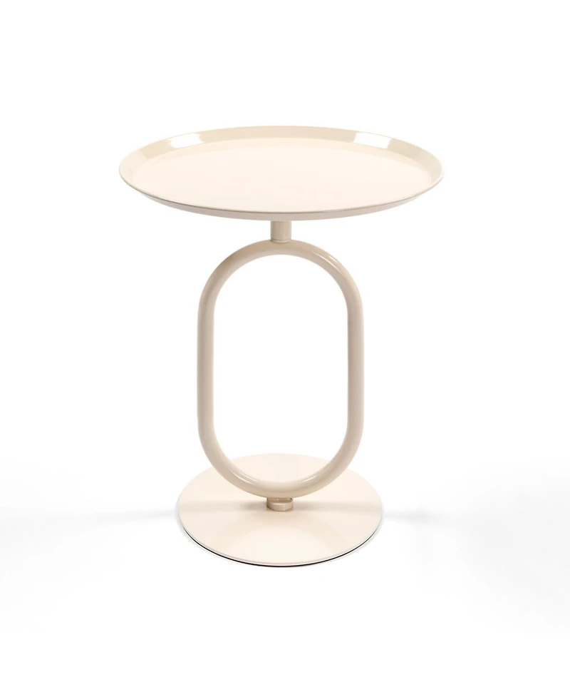 Streamdale Metal End Table, Round Side Table, Small Coffee Table for Living Room