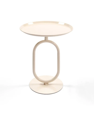 Streamdale Metal End Table, Round Side Table, Small Coffee Table for Living Room