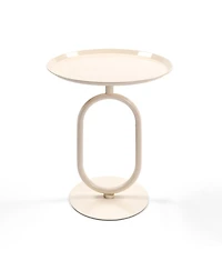 Streamdale Metal End Table, Round Side Table, Small Coffee Table for Living Room