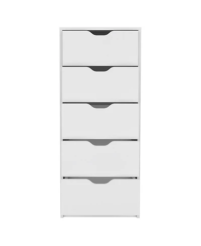 Five Drawer Standard Chest for Bedroom Storage and Clothes Organization