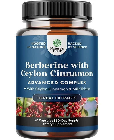 Balancing Berberine | 1200mg Per Serving Complex | Antioxidant Berberine + Ceylon Cinnamon, Heart Health Support | 90ct