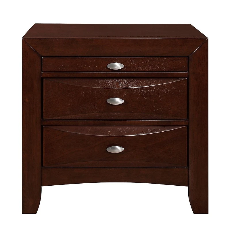 Charming Wood Nightstand with Three Drawers for Bedroom