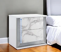 2-Drawer Lighted Nightstand – Modern Bedside Table with Led Lights and Storage