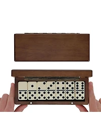 We Games Double 6 Dominoes in Magnetic Wooden Box