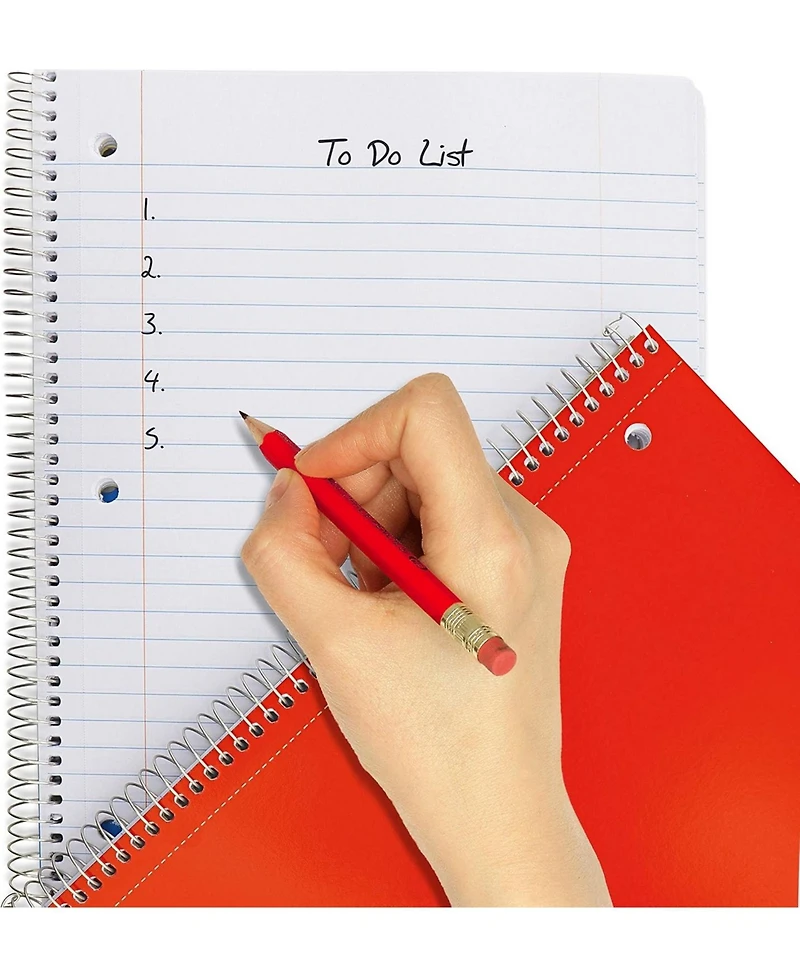 Emraw 3 Subject Spiral Notebooks Pink, Wide Ruled, 120 Sheets White Paper Ideal for Class Assignments, Homework, Planning and General Notes