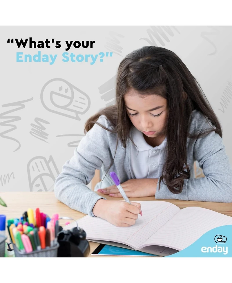 Enday Marble Composition Notebook Wide Ruled Black and White Composition Books 100 Sheets (2 Pack