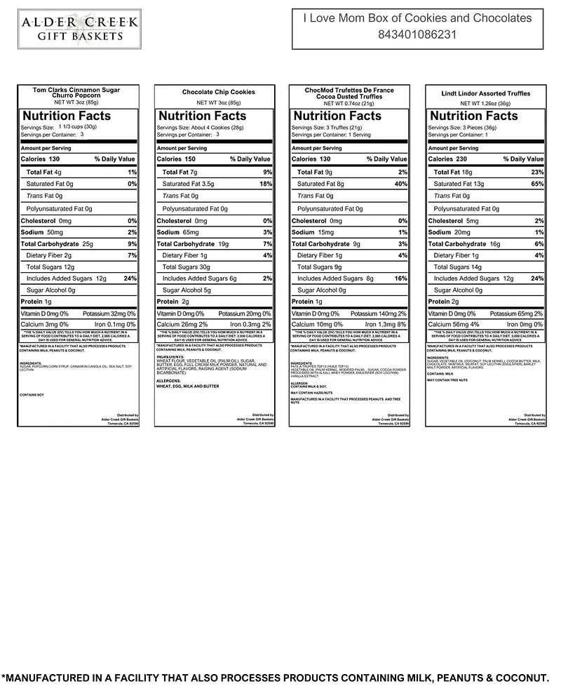 Alder Creek Gift Baskets I Love Mom Box of Cookies and Chocolates, 9 Pieces