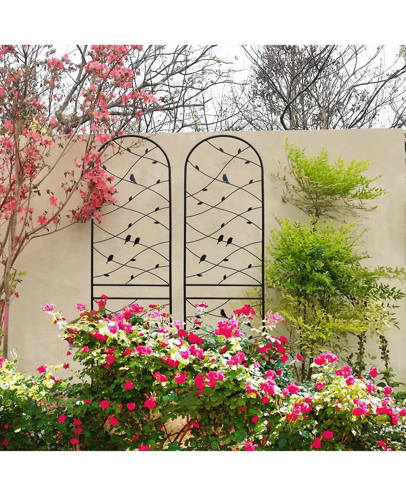 Streamdale 4 Pack Metal Garden Trellis, 86.7", Black