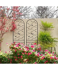 Streamdale 4 Pack Metal Garden Trellis, 86.7", Black