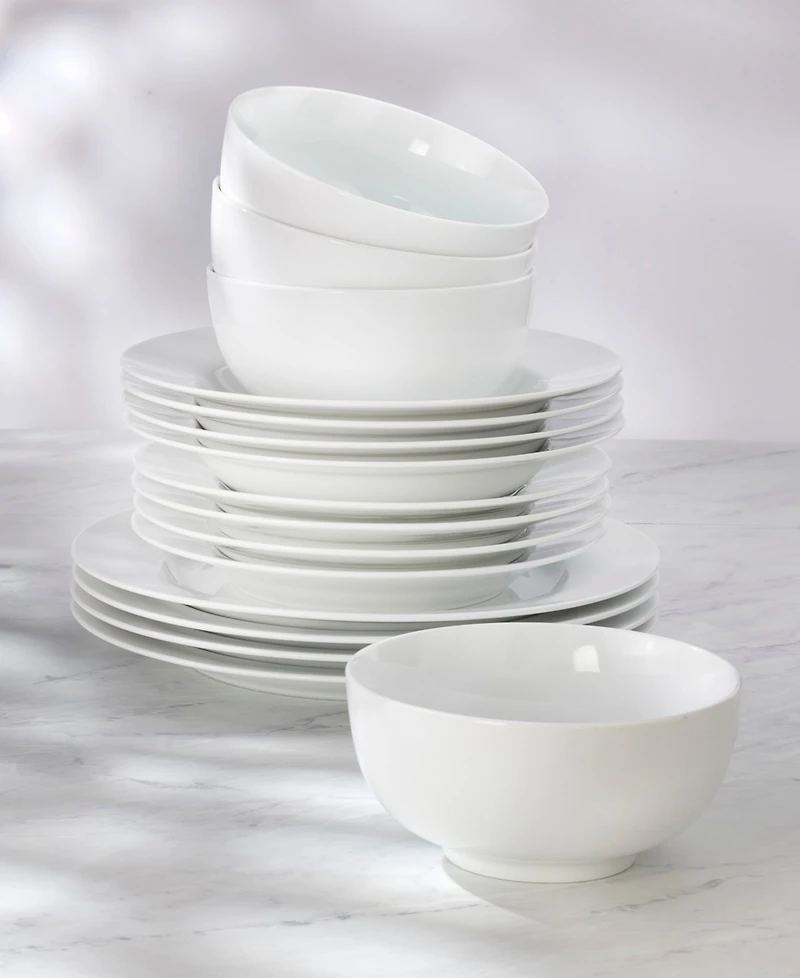 Euro Ceramica Essential Classic Rim 16 Pc. Dinnerware Set, Service for 4
