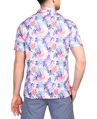 Watercolor Leaves Printed Performance Polo
