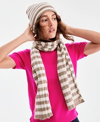 Charter Club Women's 100% Cashmere Striped Scarf, Exclusively at Macy's