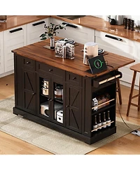 Streamdale 53" Farmhouse Kitchen Island Cart