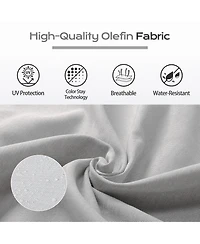 Aoodor Patio Chair Cushions for Adirondack Chairs, High-Back Design, 52"x20"x2.5" Olefin Fabric Slipcovers with Ties, Outdoor Furni