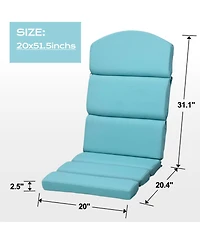 Aoodor Patio Chair Cushions for Adirondack Chairs, High-Back Design, 52"x20"x2.5" Olefin Fabric Slipcovers with Ties, Outdoor Furni