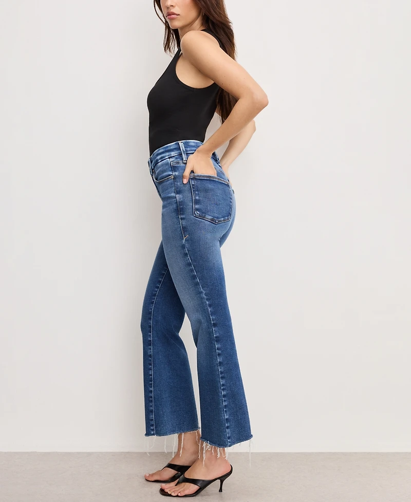 Good American Women's Soft Tech Legs Cropped Jeans