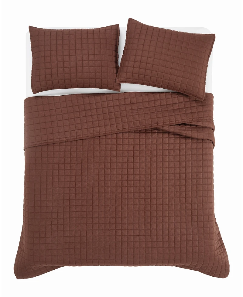 Brookyln Loom Flax Linen 3-Pc. Quilt Set, King