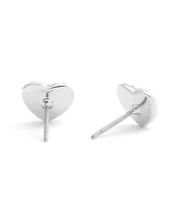Coach Rhodium Signature Heritage Heart Stud Earrings