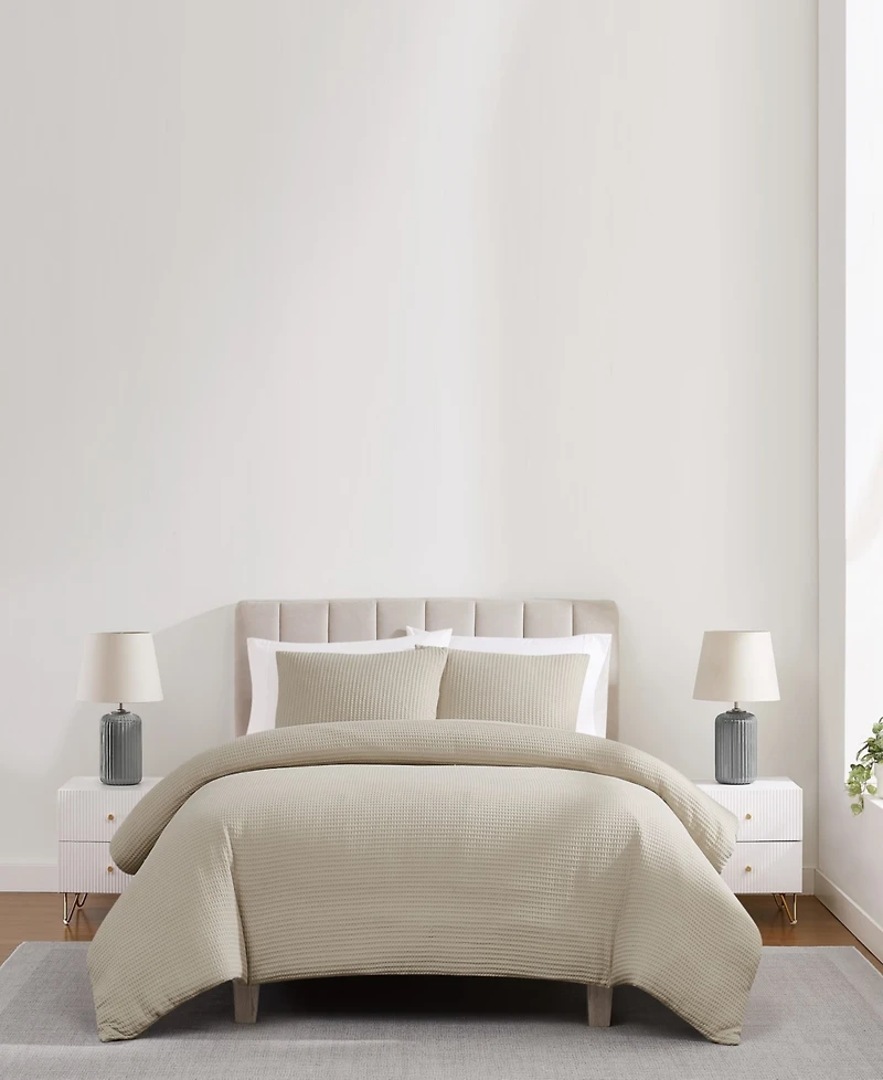 Cannon Heritage Cotton Waffle 3-Pc. Duvet Cover Set, Full/Queen