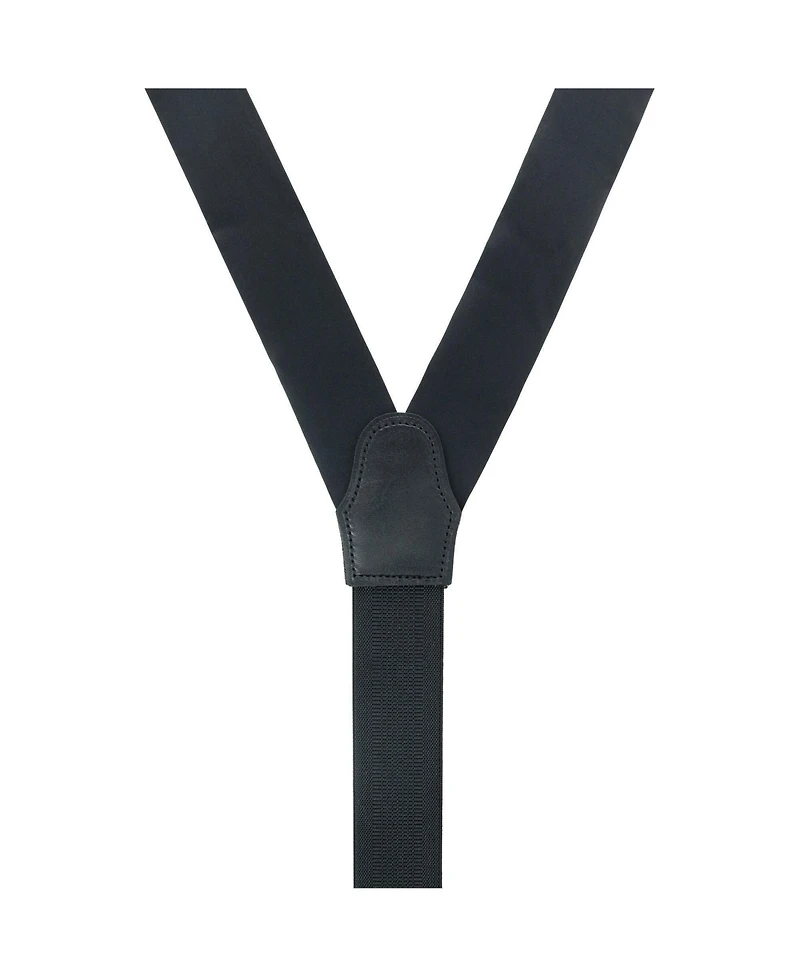 Trafalgar Men's Sutton Solid Color Silk Formal Suspenders | Y-Back, Adjustable Braces