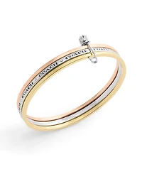 Coach Faux Stone Signature Safety Pin Bangle Set