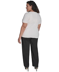 Calvin Klein Plus Textured Short-Sleeve Sweater