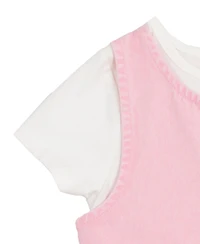 Rare Editions Toddler and Little Girls 2-Piece T-Shirt Denim Dress Set