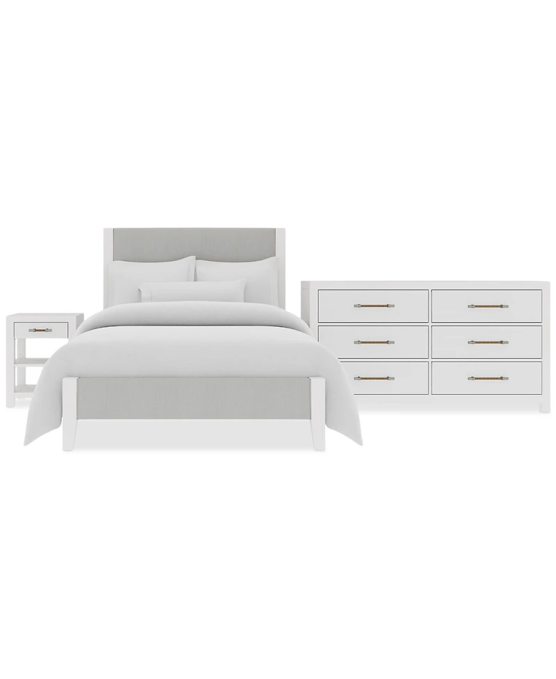 Catriona 3pc Bedroom Set (Full Upholstered Bed, Dresser & Open Nightstand), Created for Macy's