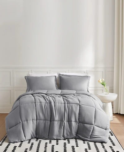 Truly Soft Garment Wash Solid 3-Pc. Comforter Set, Full/Queen