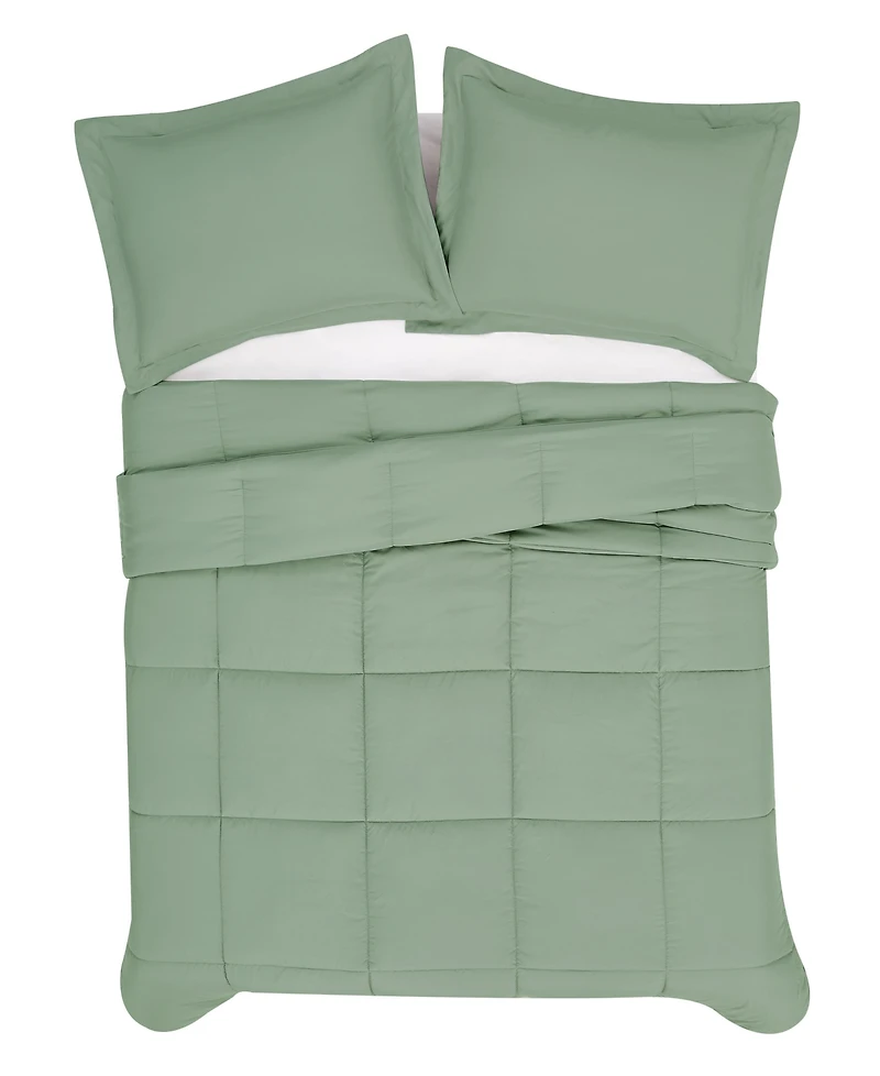Truly Soft Garment Wash Solid 3-Pc. Comforter Set, Full/Queen