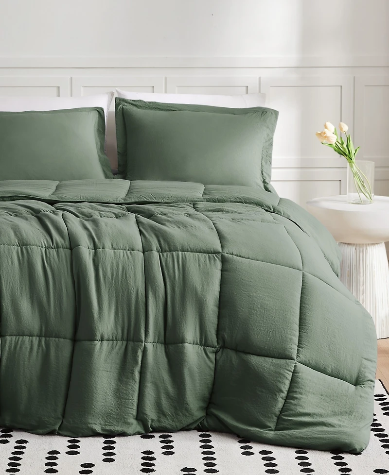 Truly Soft Garment Wash Solid 3-Pc. Comforter Set, King