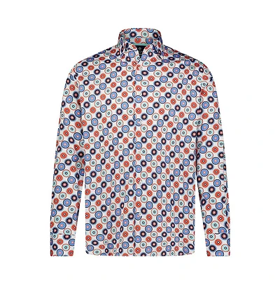 Luchiano Visconti Men's Multicolor Circle Print Shirt