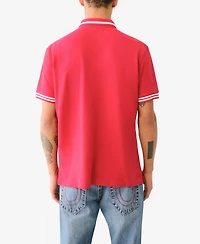 True Religion Men's Short Sleeve Buddha Face Polo Shirt