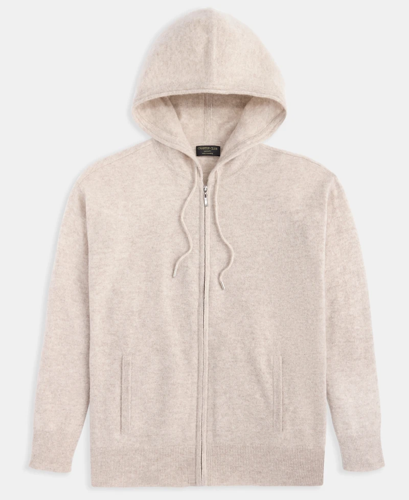 Charter Club Women's 100% Cashmere Zip Hoodie, Macy's Exclusive