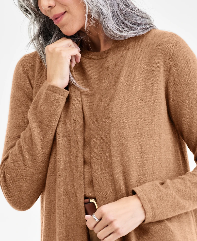 Charter Club Women's 100% Cashmere Split-Hem Long Cardigan, Macy's Exclusive