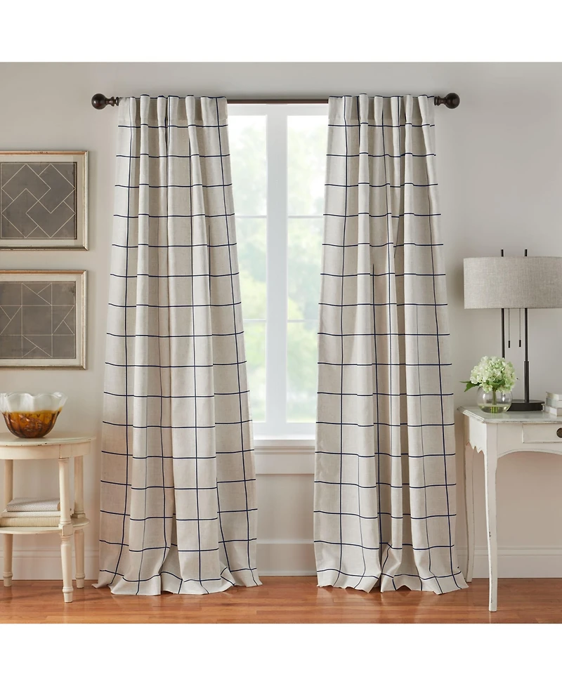 Elrene Home Fashions Brighton Windowpane Plaid Blackout Window Curtain Panel